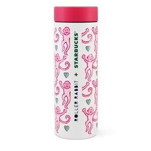 Starbucks Roller Rabbit Pink and Green Monkey Tumbler New